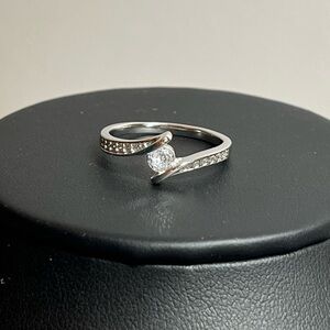 Sterling silver sparkle ring, unique band